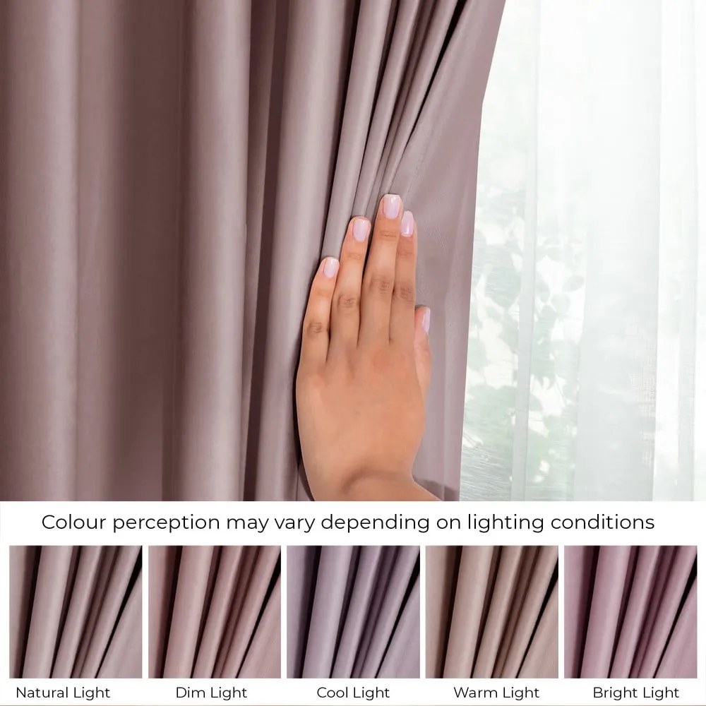 Tenda parzialmente oscurante marrone chiaro in velluto 140x270 cm Pleat – Restilo