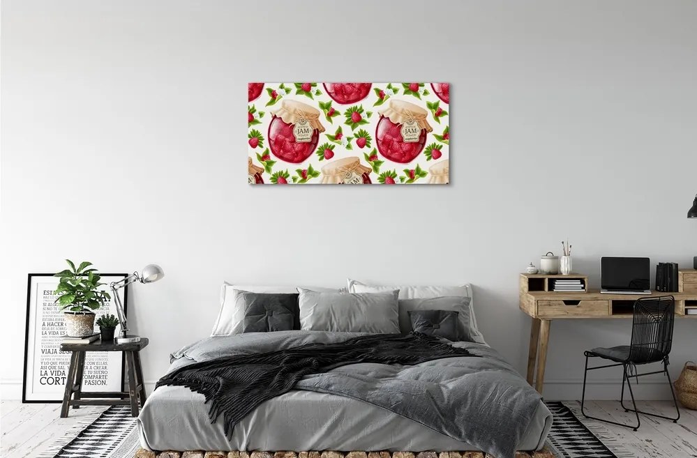 Quadro su tela Marmellata di lamponi 100x50 cm