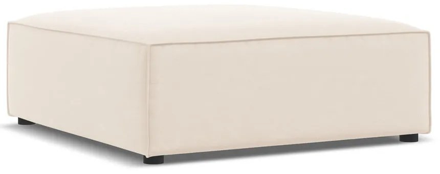 Poggiapiedi beige con rivestimento in velluto Jodie – Micadoni Home