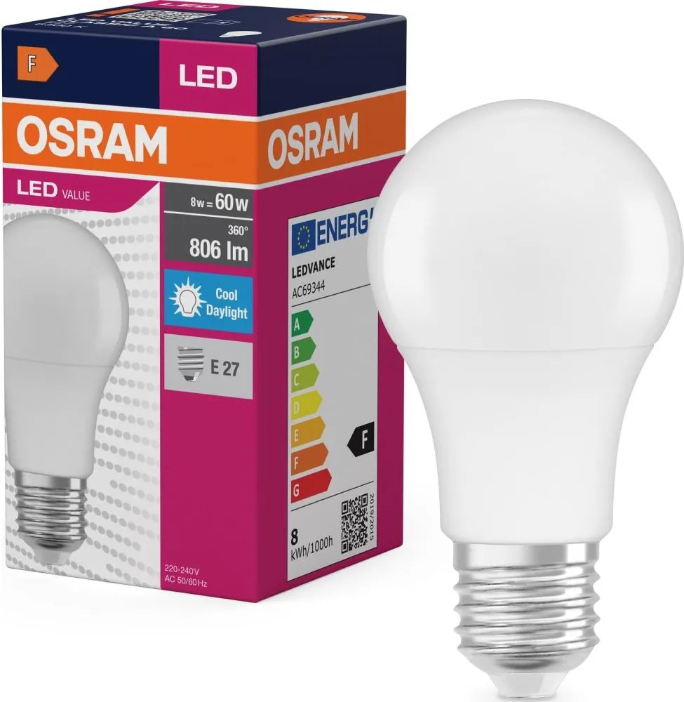 Lampadina LED A60 E27/8W/230V 6500K - Osram