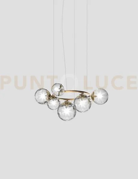 Puppet ring sospensione 7a cristallo trasparente oro satinato 7 luc...