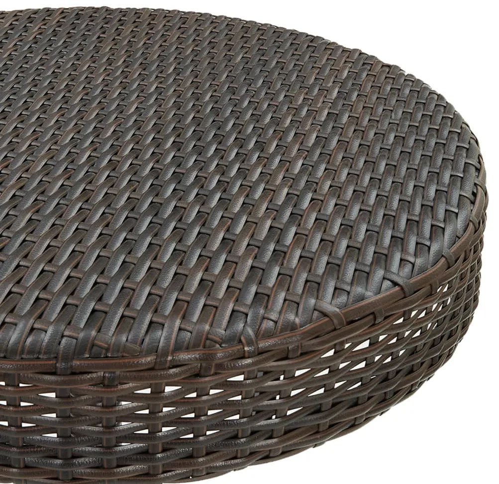 Tavolo da giardino marrone 75,5x106 cm in polyrattan