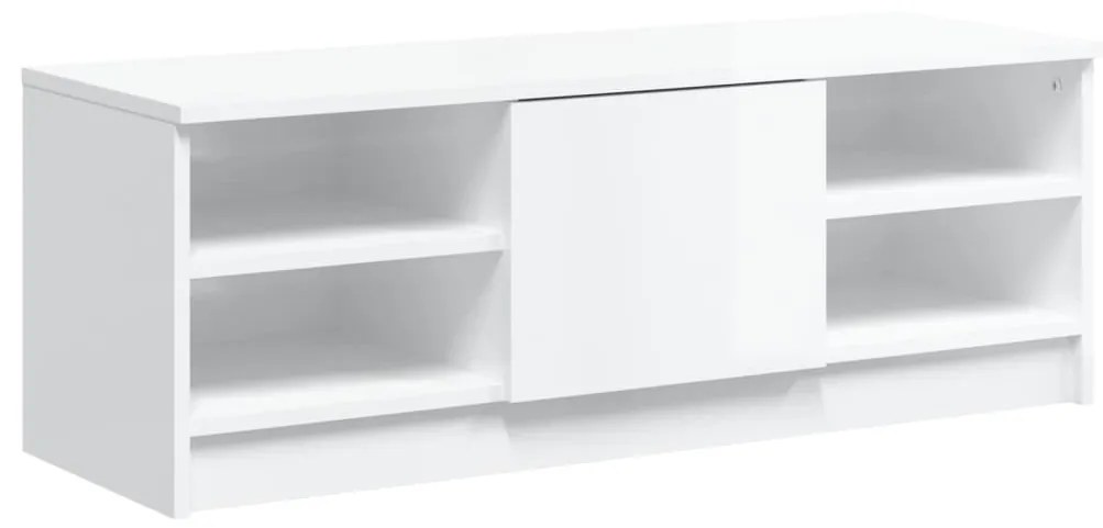 Mobile Porta TV Bianco Lucido 102x35,5x36,5cm Legno Multistrato