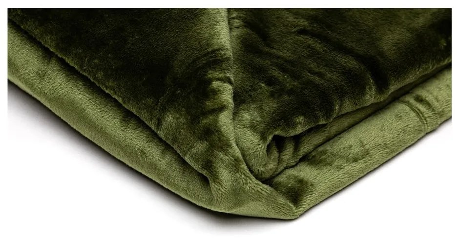 Coperta in micropile verde oliva, 150 x 200 cm - My House