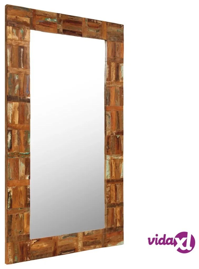 vidaXL Specchio da Parete in Legno Massello di Recupero 60x120 cm