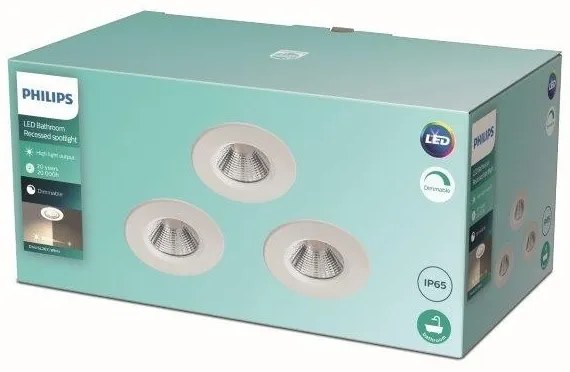 Philips - SET 3x Lampada da bagno LED dimmerabile LED/5,5W/230V 2700K IP65