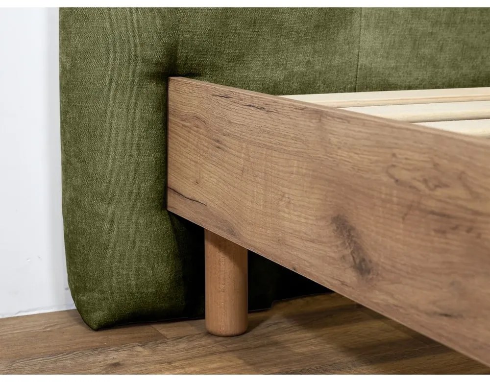 Letto matrimoniale imbottito verde rete inclusa 160x200 cm Kumo - Bobochic Paris