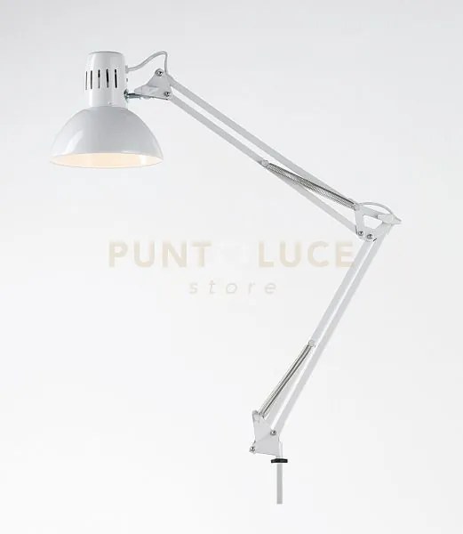 Lampada da tavolo in metallo colore bianco orientabile attacco e27 ...