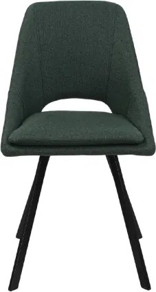 Sedia LINDA in tessuto verde per cucina con cuscino sfoderabile