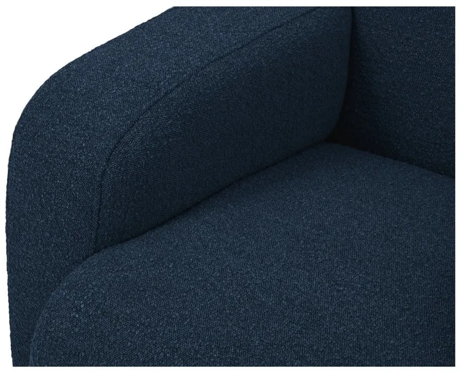 Divano angolare blu scuro in tessuto bouclé (angolo destro) Molino - Micadoni Home