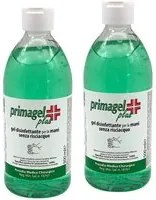 Gel igienizzante per le mani a base alcolica senza risciacquo per l'immediata detersione e disinfezione delle mani. 2 flaconi da 500ml cadauno