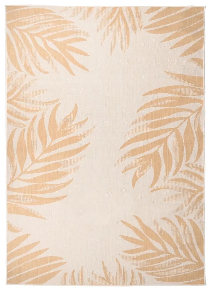 Tappeto Da Esterni A Tessitura Piatta 120x170cm Motivo A Foglie /