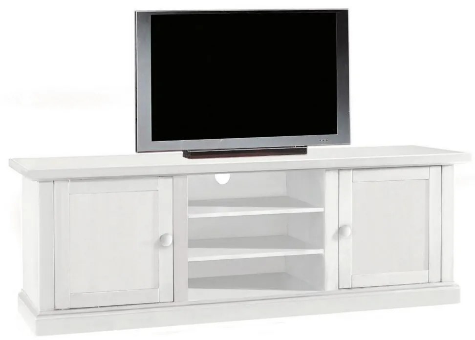 Porta TV in legno bianco 160&#215;46 cm H 56 cm