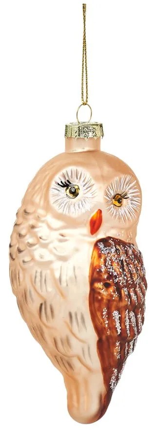 Decorazione per albero di natale in vetro fatta a mano 13 cm Owl – Sass &amp; Belle