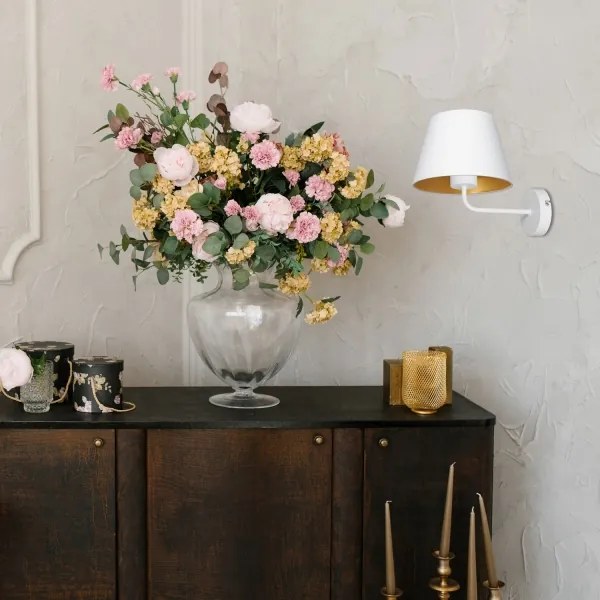 Lampada da parete ARDEN 1xE27/60W/230V bianco/oro