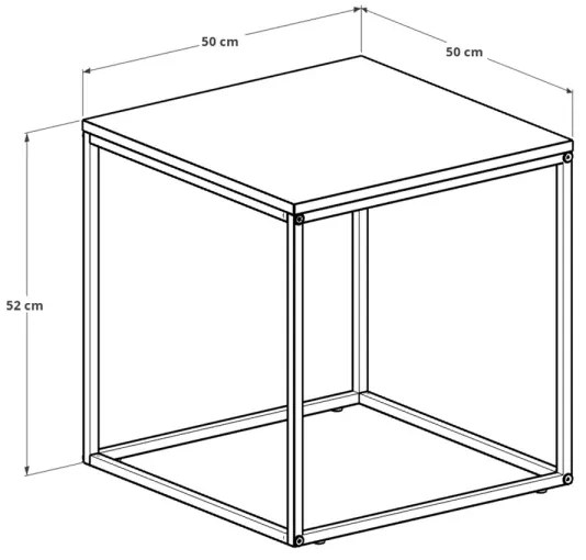 Tavolino 52x50 cm nero