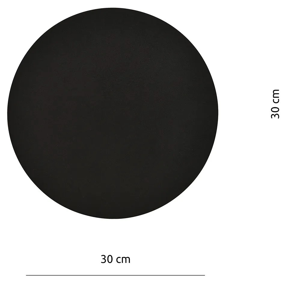 Applique Minimal Tonda 1 Luce Indiretta Agni In Acciaio Nero