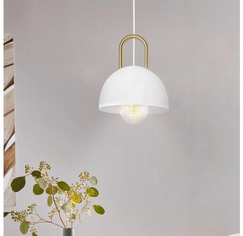 Eglo 99695 - Lampadario su corda CALMANERA 1xE27/40W/230V bianco