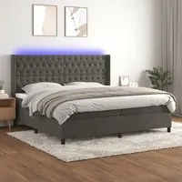 Letto a Molle con Materasso e LED Grigio Scuro 200x200 cm cod mxl 61775