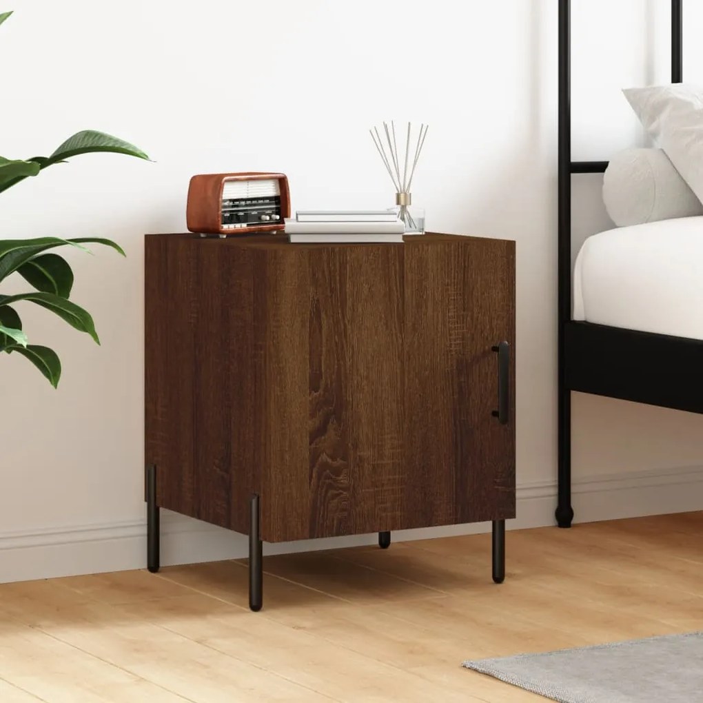 Comodino Rovere Marrone 40x40x50 Cm İn Legno Multistrato /