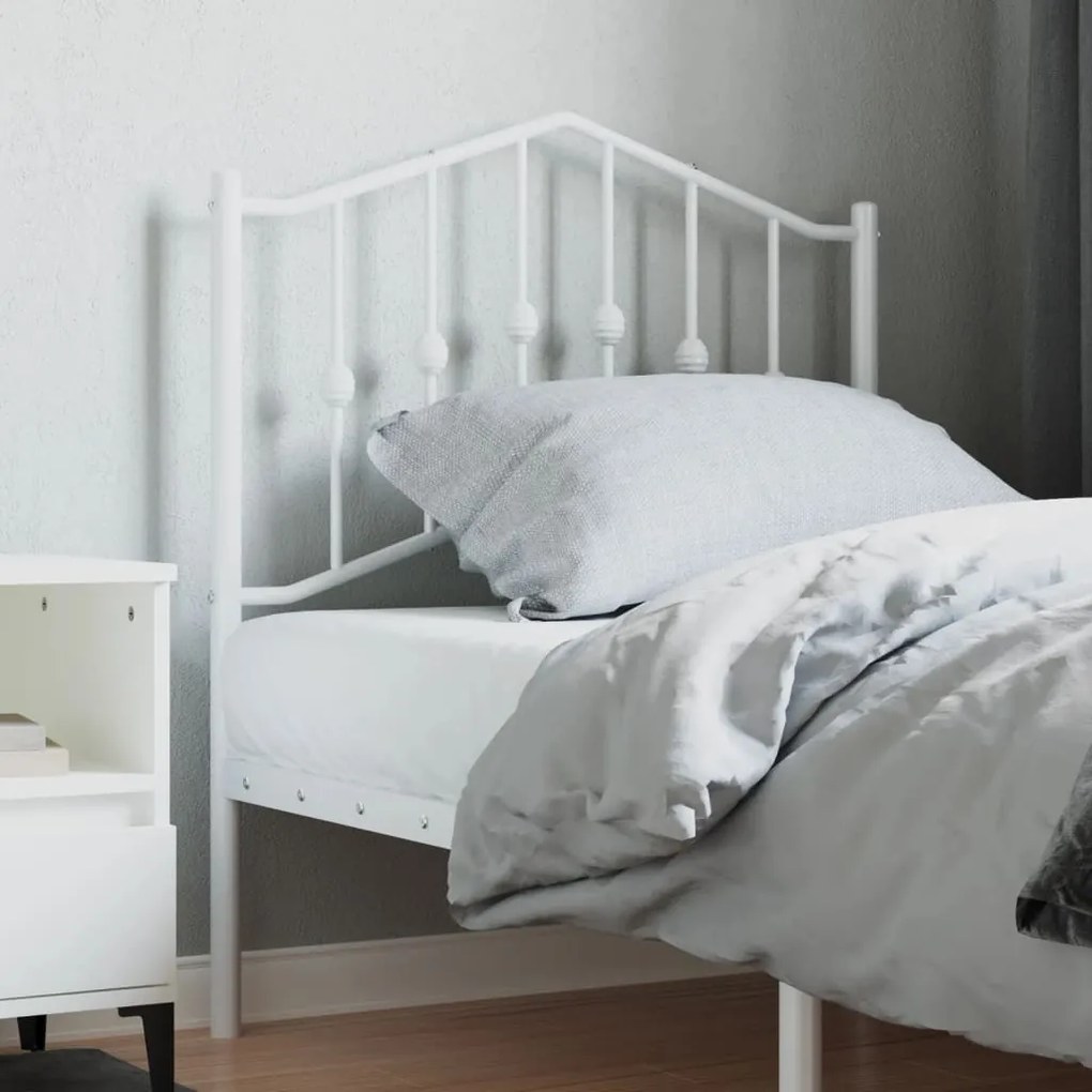 Testiera in metallo bianco 80 cm