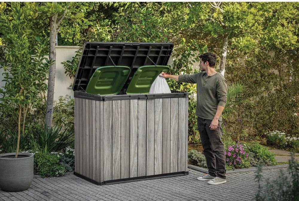 Contenitore da giardino grigio in plastica Deco – Keter