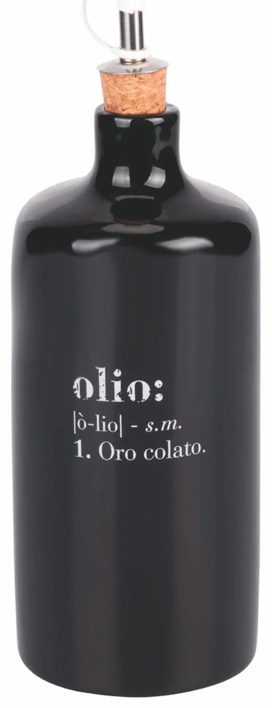 Oliere in ceramica antracite 866 ml scritta Victionary