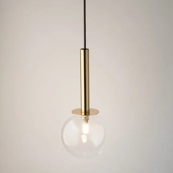 Lampadario a sospensione con filo DAISY 1xG9/12W/230V diametro 14 cm oro/nero/limpido