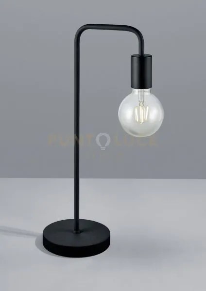 Diallo lampada da tavolo tubo metallo nero h. 51cm 1 luce attacco e27