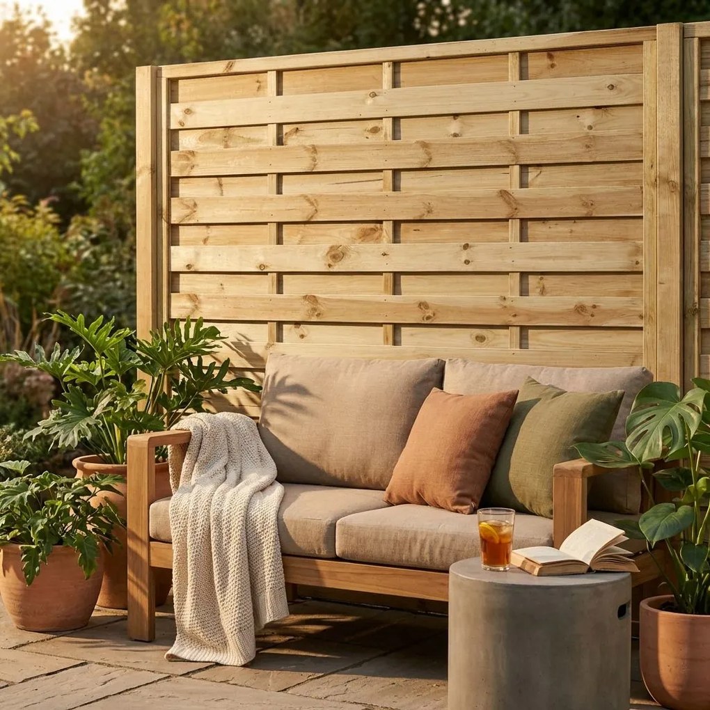 Frangivento da giardino in legno di pino impregnato in autoclave 90 x 180 cm