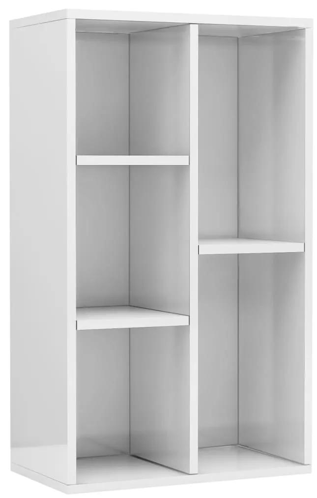 Libreria/credenza bianco lucido 50x25x80 cm in truciolato