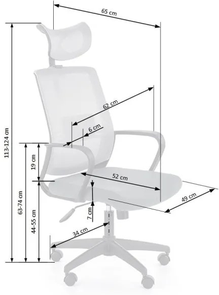 Sedia ergonomica da ufficio ARSEN grigia