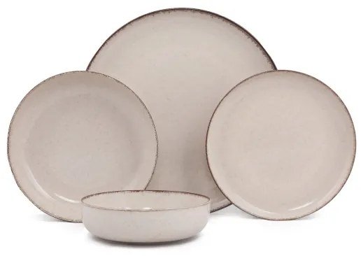 Servizio di piatti 24 pezzi beige/porcellana