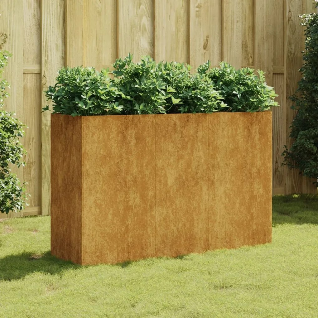 Fioriera Rialzata Da Giardino 120x40x80 Cm İn Acciaio Corten /