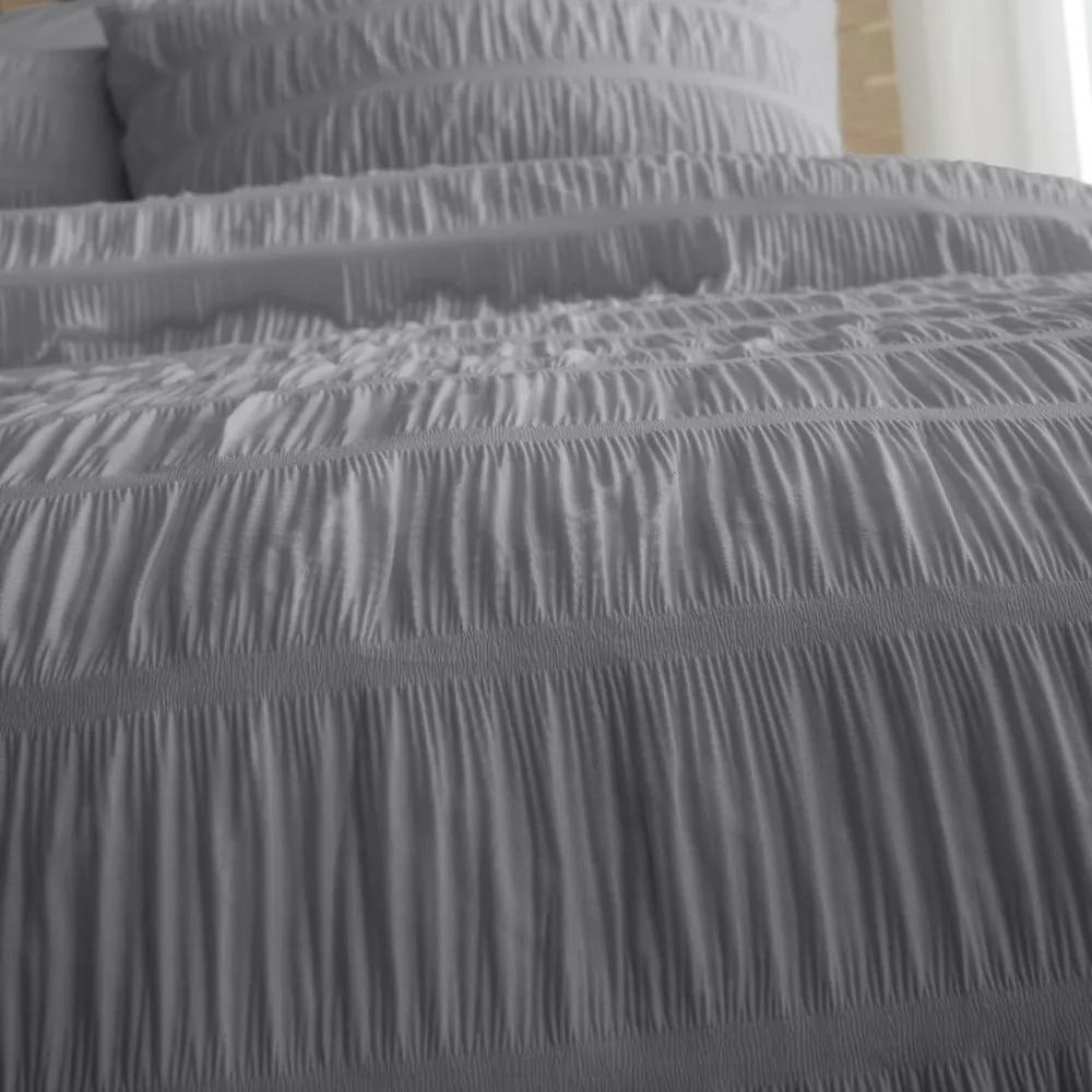 Biancheria grigia per letto matrimoniale 200x200 cm Seersucker - Catherine Lansfield