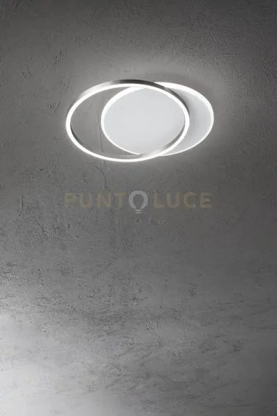 Plafoniera in alluminio colore bianco opaco + grigio titanio orbit ...