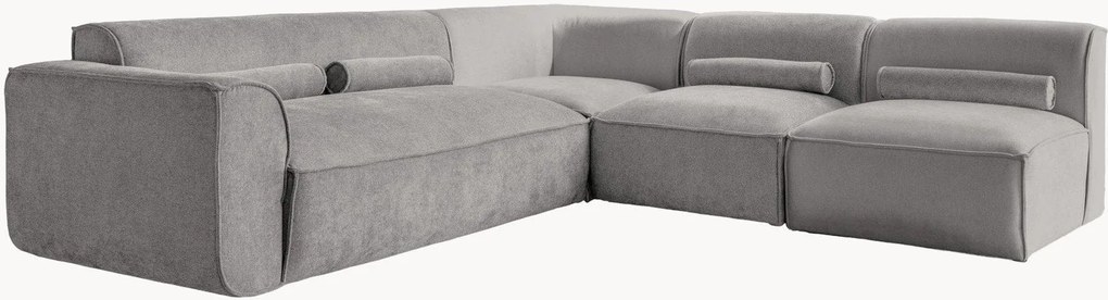 Divano angolare componibile 7 posti in ciniglia Flex Felix