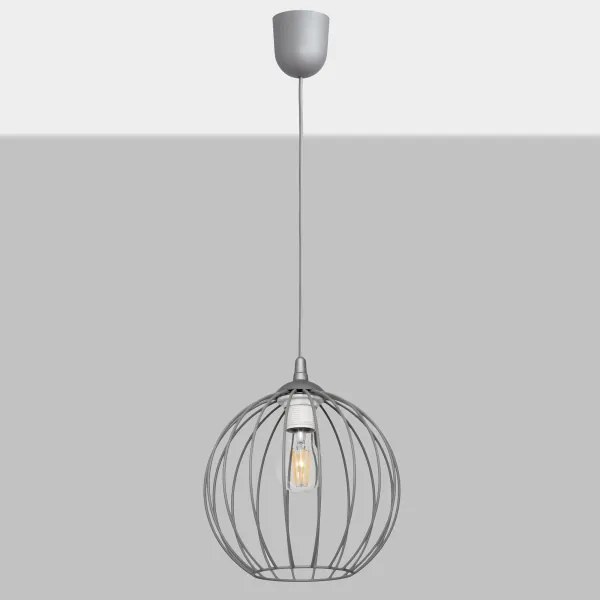 Lampadario su filo MERCURE 1xE27/15W/230V grigio