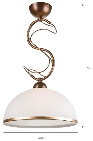 Lampadario a stelo COBRA 1xE27/60W/230V diam. 30 cm bronzo/patina