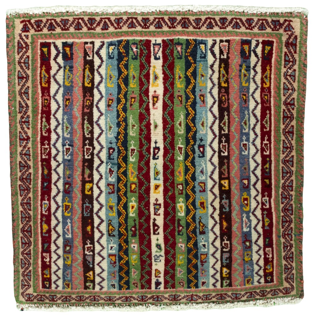 Shiraz Tappeto persiano 60 x 60 Rosso (Iran) Annodato A Mano