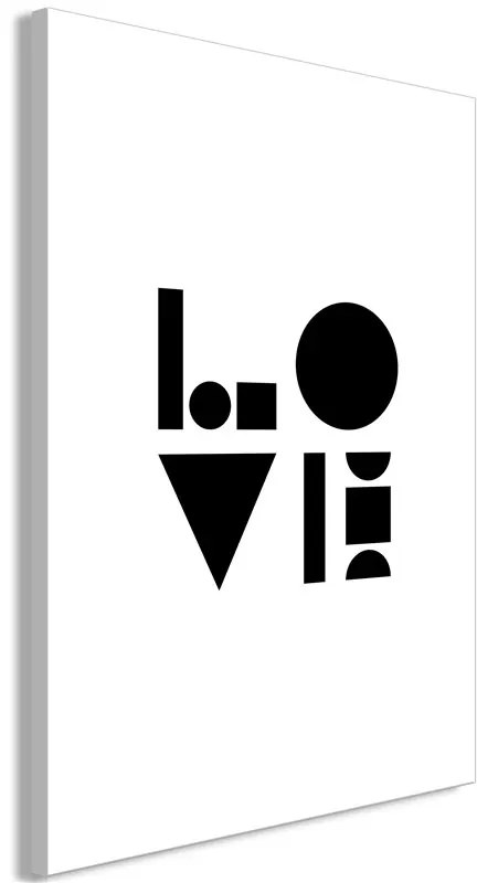 Quadro Black, White and Love (1 Part) Vertical  Colore bianco e nero, Dimensioni e Misure 80x120