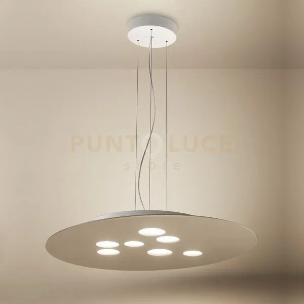 Luna s - lampadario a sospensione tortora 10 luci attacco gx53 in m...