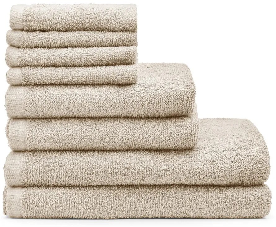 Set di asciugamani per viso e corpo con asciugatura rapida beige in cotone 8 pz Quick Dry – Catherine Lansfield