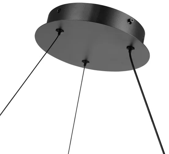 Brilagi-LED Lampada a sospensione dimmerabile con cavo TWISTER LED/48W/230V Ø 50 cm nero + telecomando