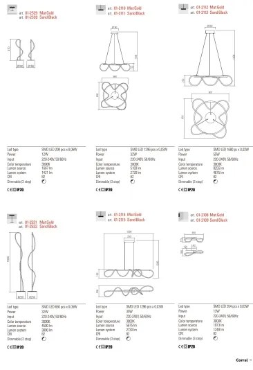 Redo 01-2529 - Lampada da tavolo LED dimmerabile CORRAL LED/12W/230V oro
