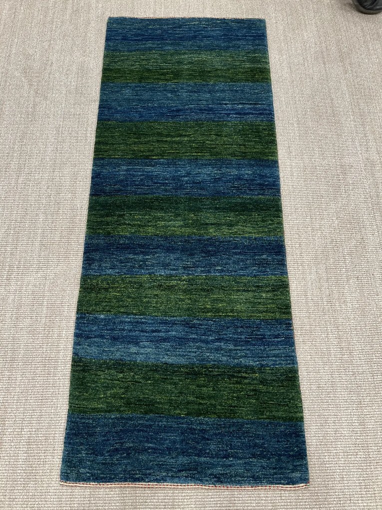 Loribaft Tappeto 70x190 Verde (Iran) Annodato A Mano