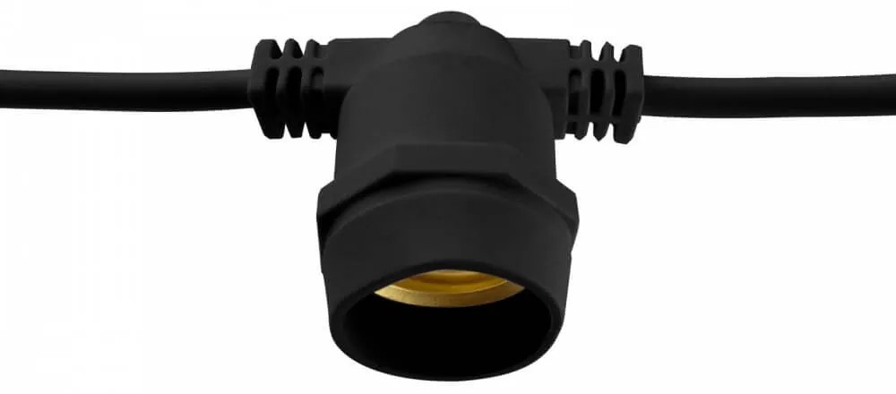Catenaria da 10m IP65 con 10 Portalampada E27 Nero Colore del corpo Nero