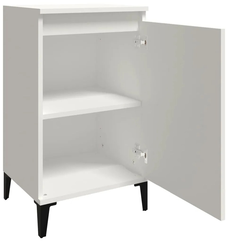 Comodini 2 pz Bianchi 40x35x70 cm in Legno Multistrato