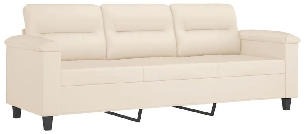 Divano a 3 posti beige 180 cm in tessuto microfibra