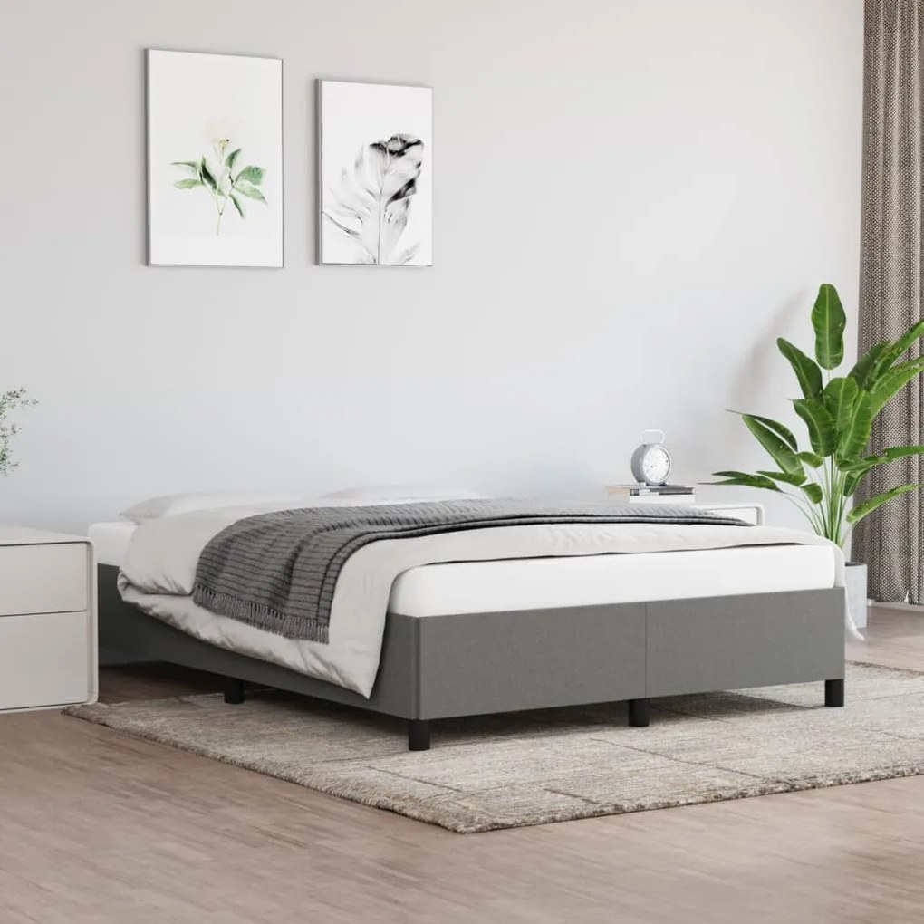 Giroletto Senza Materasso Grigio Scuro 140x200 Cm Tessuto /